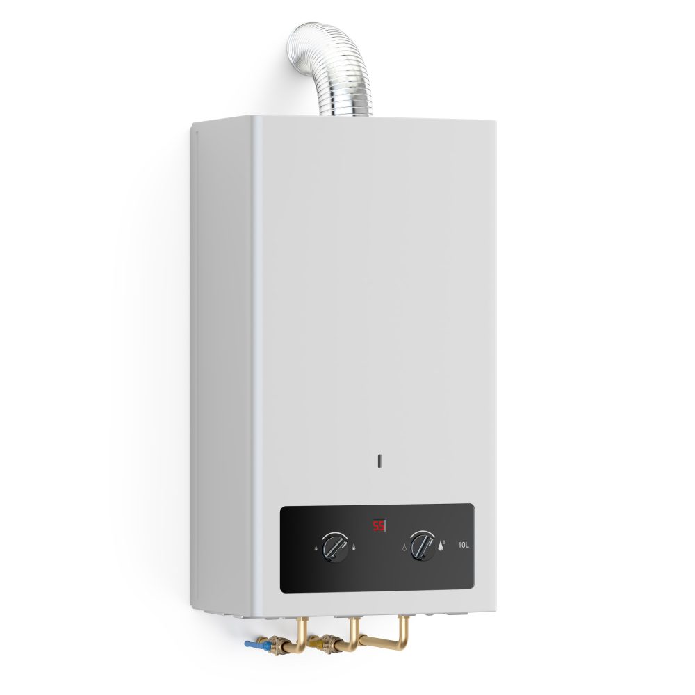 Home gas boiler, water heater. 3D rendering isolated on white background